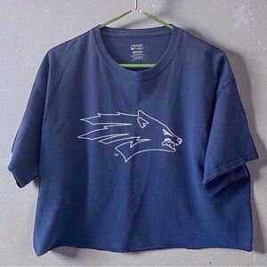 UNR Wolf Pack Cropped Tee XL Vintage‑Inspired blue